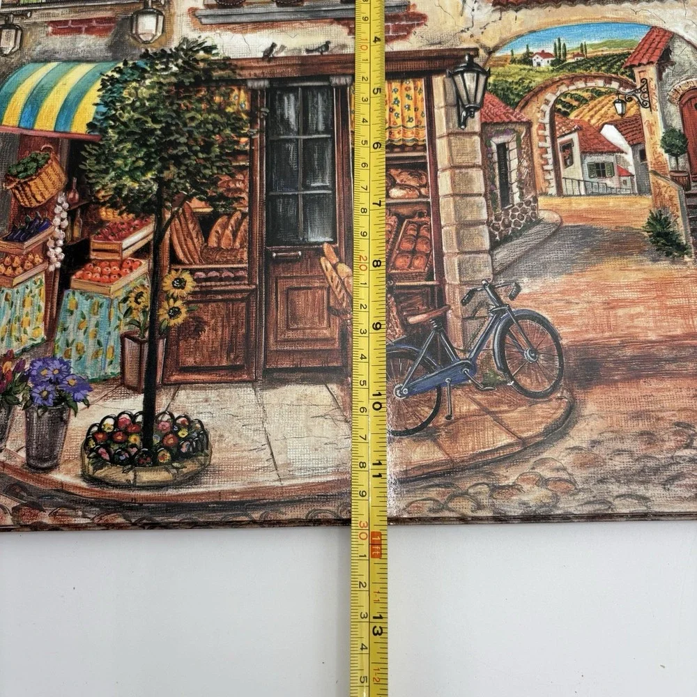 Cala Home Village Square Cork  Backed Placemats Set /4 European Street Scene Vtg